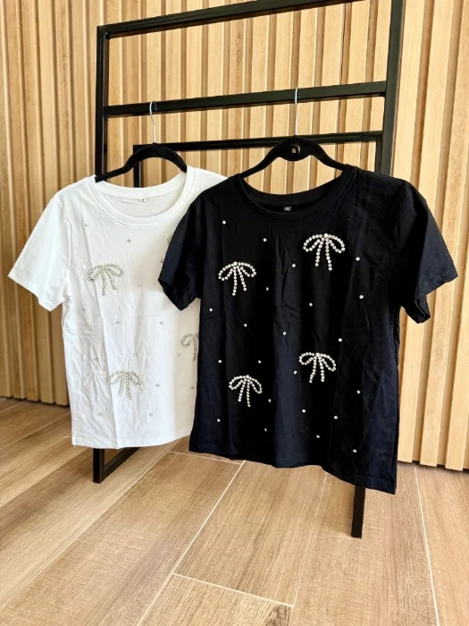 Remera de Algodon Importada con Aplique 006