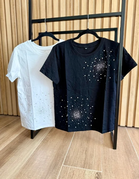 Remera de Algodon Importada con Aplique 008