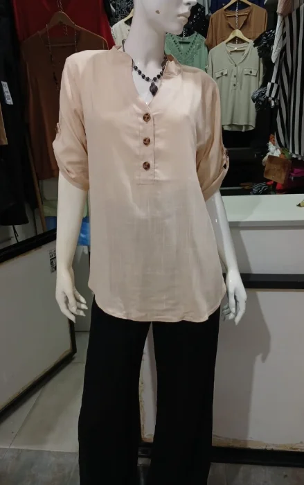 Camisolas de Lino Liso con Spandex