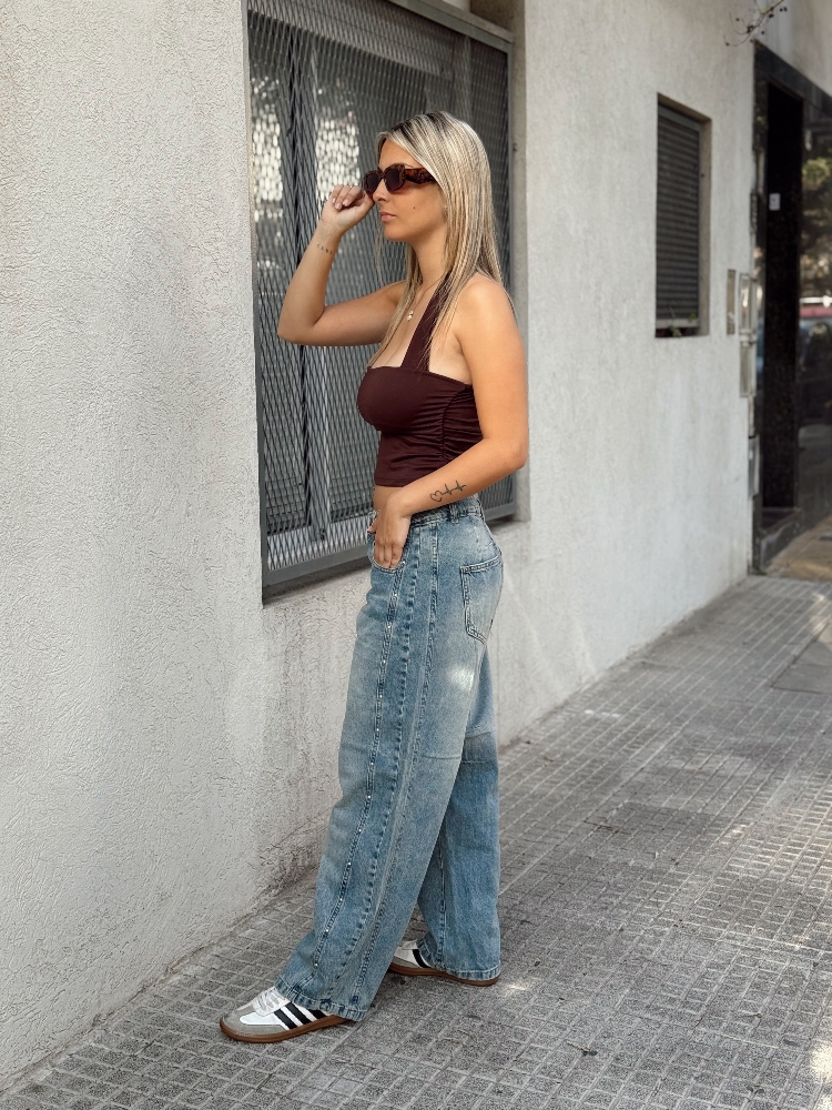 Baggy Óxido C/tachas de Jean Rígido - Imagen 2