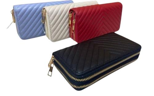 Billetera Doble Cierre Mujer Colores Surtidos