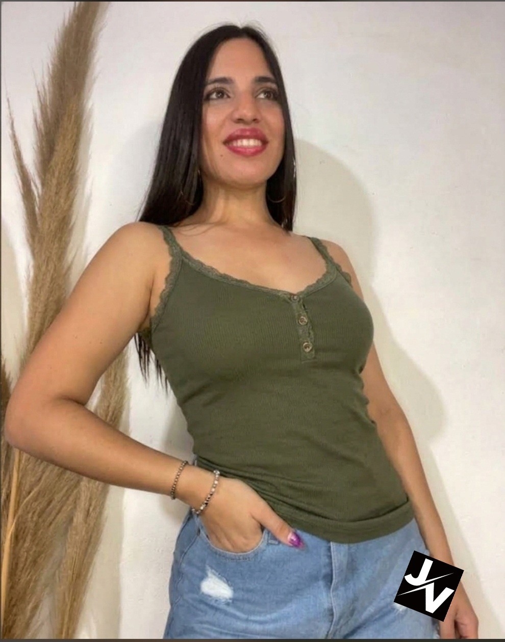 Musculosa Puntillas Botón - Imagen 3