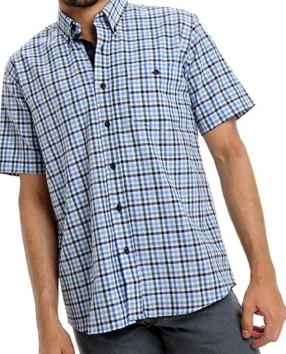 Camisa M Cortas de Cuadros Jeancartier C Bolsillo T 38 al 54