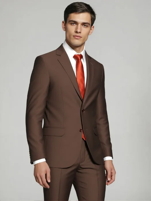 Traje de Hombre Saco y Pantalón Tropical Mecánico Marron