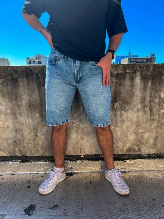 Bermudas Mom Clásica Azul
