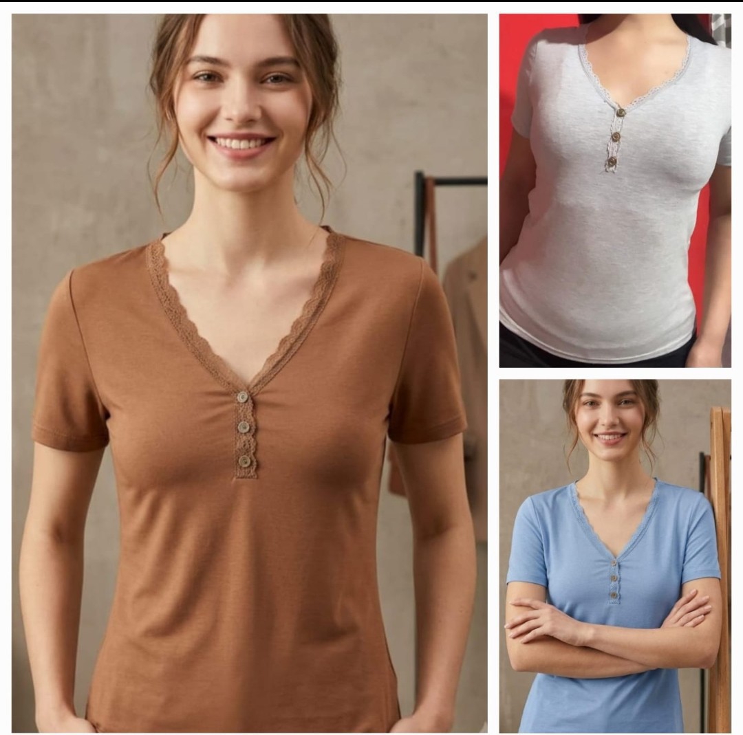 Remeras de Modal Viscosa  con Puntilla - Imagen 4