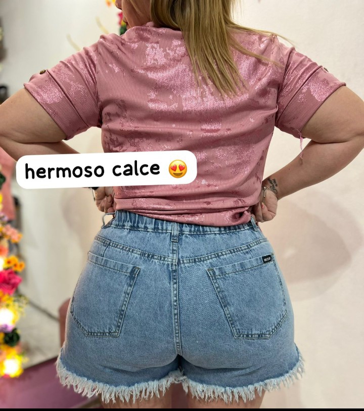 Short  Mon Rígido con Elástico  en la Cintura Cintura  y Fleco 48 al 56 - Imagen 2