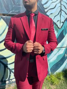 Traje de Hombre Negro  Entallado Liso - Miniatura 2