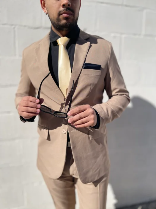 Traje Slimfit Beige de Hombre 2 Piezas
