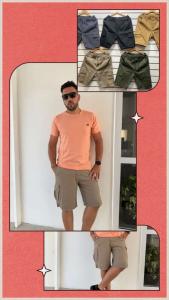 Bermudas Cargo Gabardina