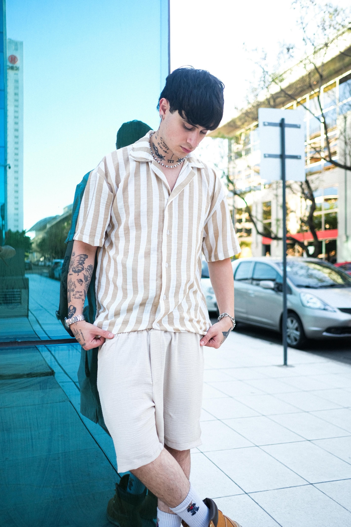 Camisa Lino Rayas Overzise - Imagen 3
