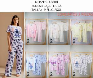 Pijama 3 Piezas con Remera, Short y Pantalón