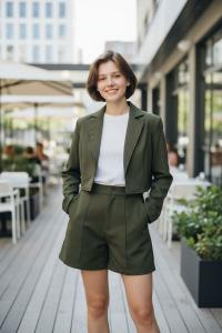 Conjuntos  de Short y Blazer  Tela Crep Scuba - Miniatura 2