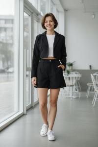 Conjuntos  de Short y Blazer  Tela Crep Scuba - Miniatura 3