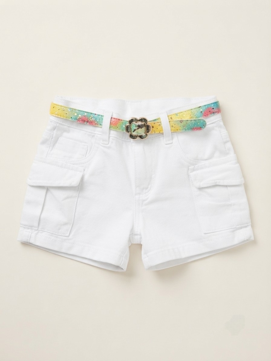 Short Mom Cargo Blanco C/brillos de Nena - Imagen 2