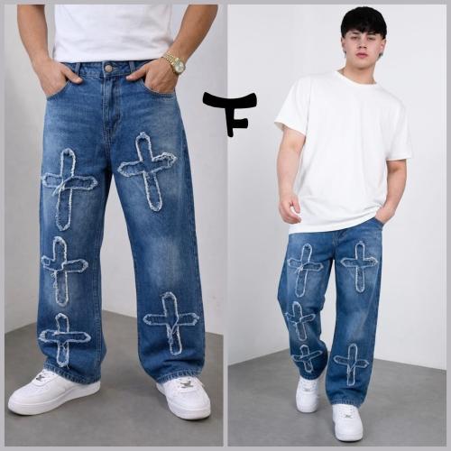 Baggy con Parches Hombre