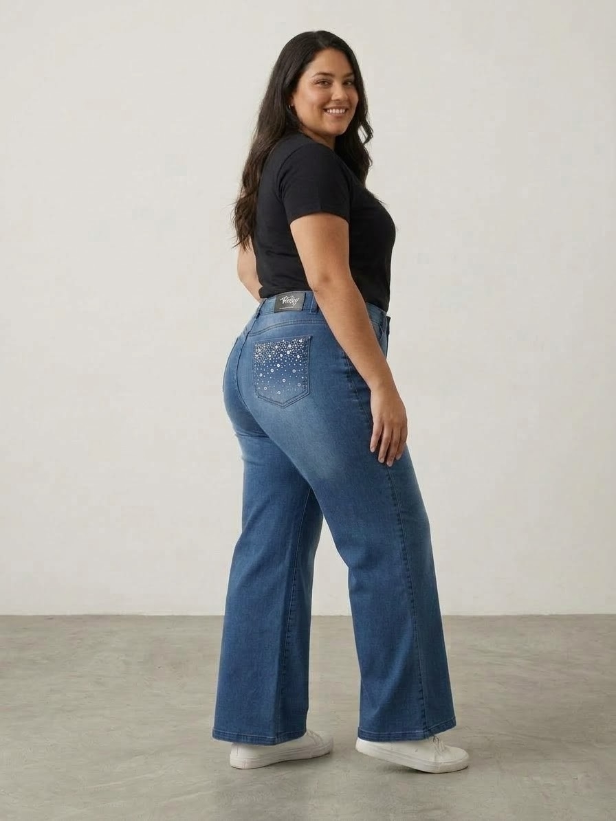 Wide Leg Especial Elastizados C/brillos Dama - Imagen 2