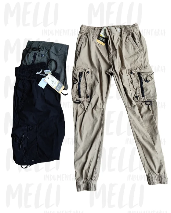 Pantalon Cargo de Gabardina Importada