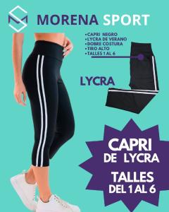 Capris Lycra Verano con 2 Tiras Blancas