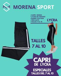 Capris Lycra 2 Tiras Blancas Talles Especiales