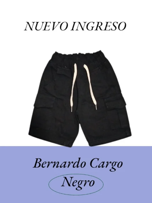 Bermuda de Niño Negro Cargo