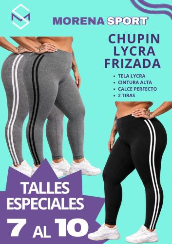 Chupin Lycra con 2 Tiras Blancas Talles Especiales