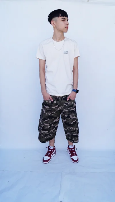 Teens Bermuda Baggi Camuflado Militar