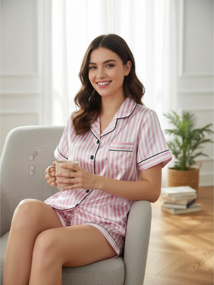 Pijamas para Dama Satén Manga Corta Calidad Moderno Suave Relax - D_NQ_NP_627235-MLA93908485589_102025-F.jpg