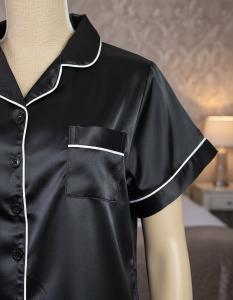 Pijama de Dama Saten Importado Camiseta Short Corto Suave Noche Descanso