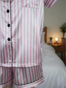 Pijama de Dama Saten Importado Camiseta Short Corto Suave Noche Descanso - Miniatura 7