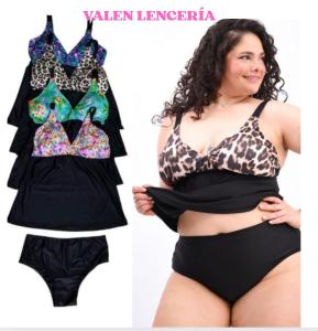 Tankini Talles Especiales Bombacha Vedetina Tiro Alto