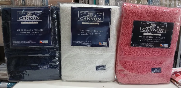 Set de Toallon y Toalla 
"cannon" 100% Algodón 
520 Grs.

16.500$