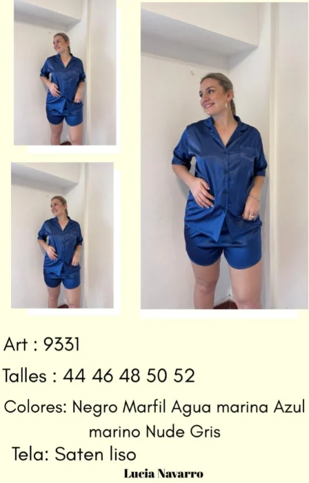 Pijama Camisero Satén Raso