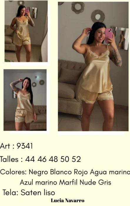 Pijama Satén Raso C/ Puntilla