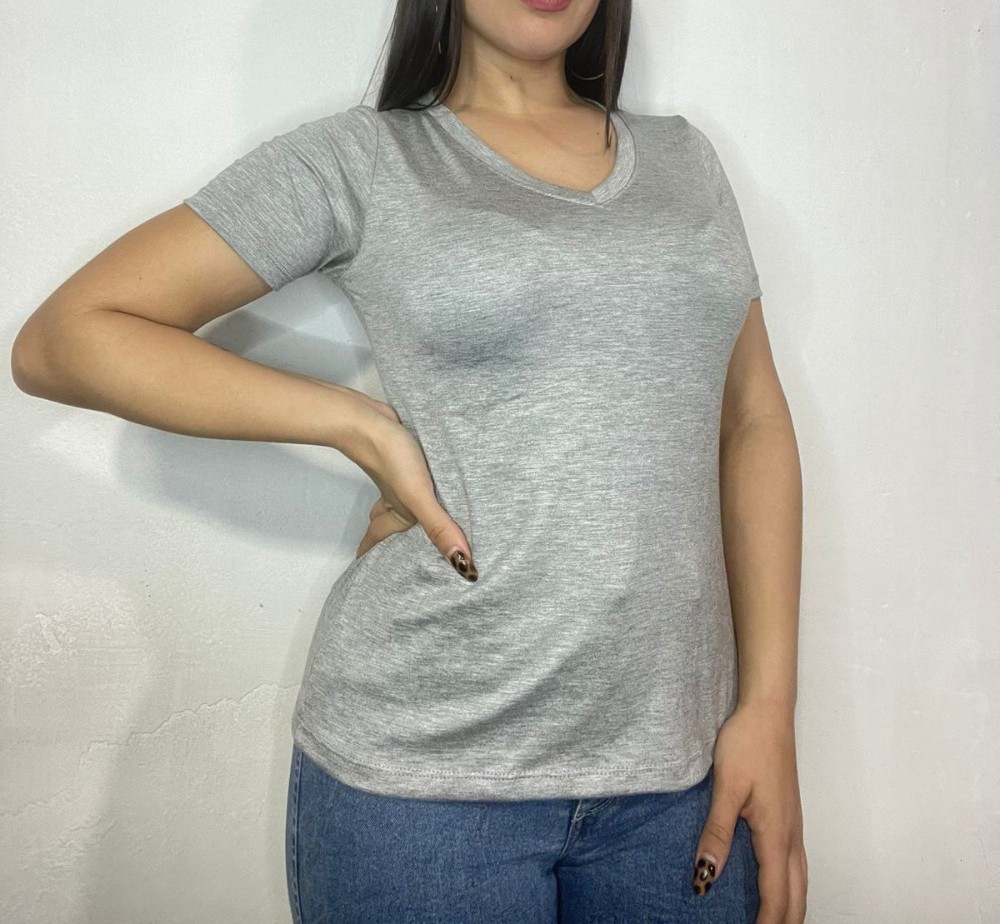 Remera Escote V Modal Viscosa - Imagen 2