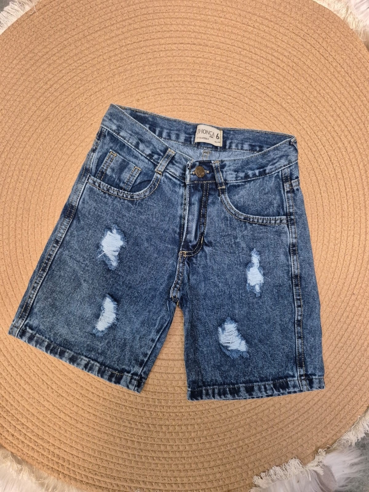Bermuda Mom Azul C/rotura Niños - Imagen 4