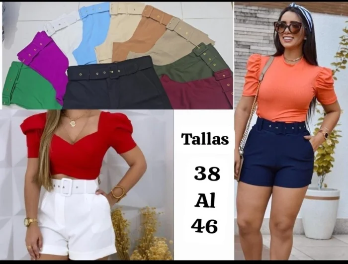 Short Sastrero Cinto Forrado Importado!!