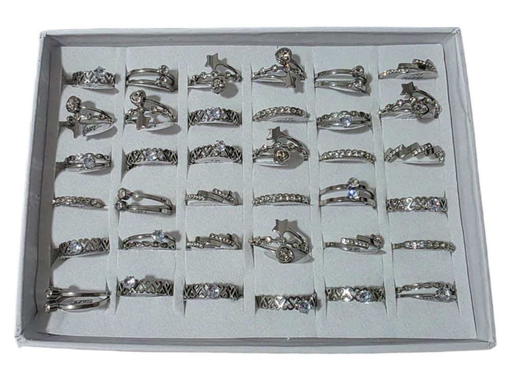 Anillos de Acero con Strass - Imagen 2