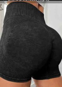 Shorts Prelavadas con Frunce Up Puch  Negro