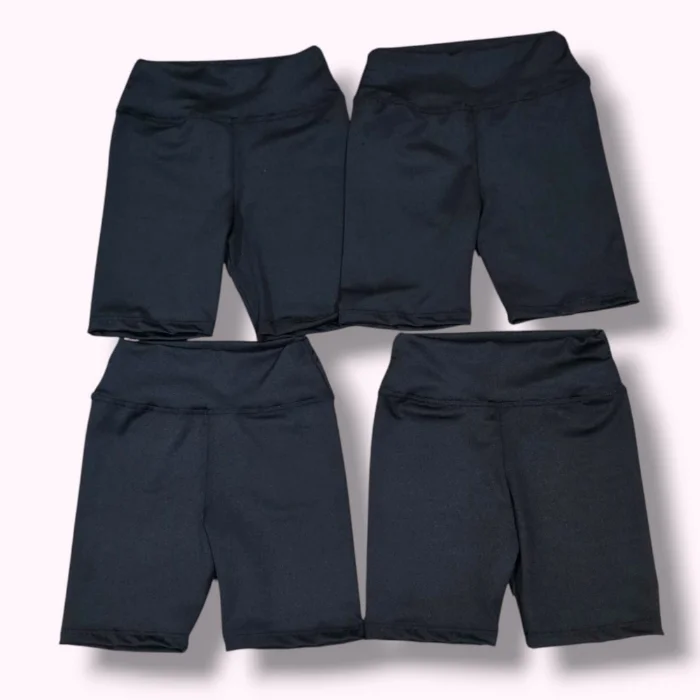 Biker Negro Liso Retro Laycra Nena