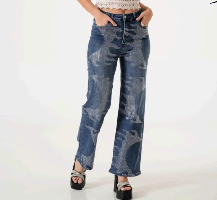 Jeans Elastizado  1/2 Strass