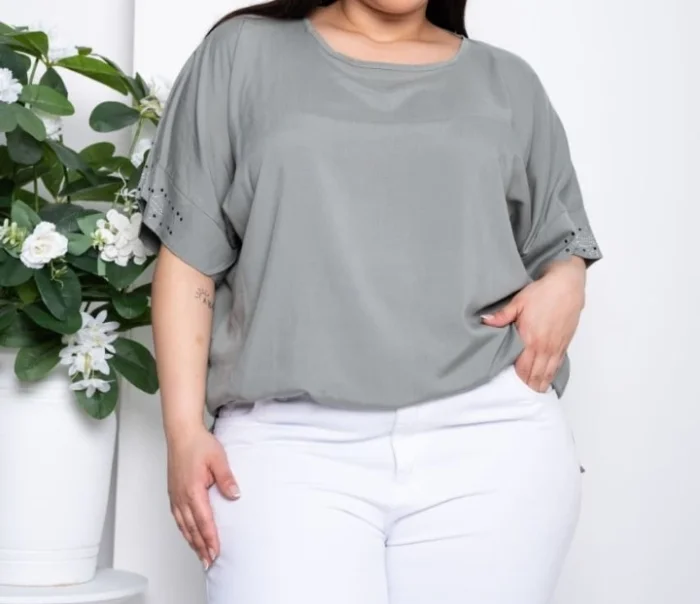 Remeras de Fibrana Brillo en las Mangas Talles Especiales