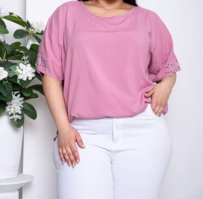 Remeras de Fibrana Brillo en las Mangas Talles Especiales - Imagen 2