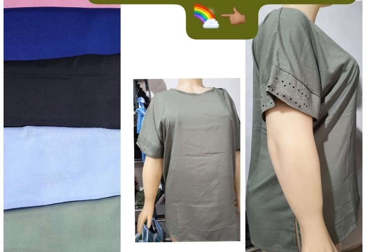 Remeras de Fibrana Brillo en las Mangas Talles Especiales - Imagen 3
