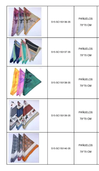Pañuelos de Seda de 70x70 ( Excelente Material)