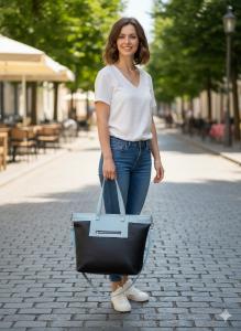 Bolso Tote Grande Combinada Forrada, Marroquinería, Accesorios - Miniatura 1