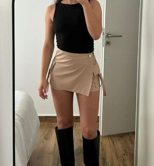 Short Pollera Cuerina