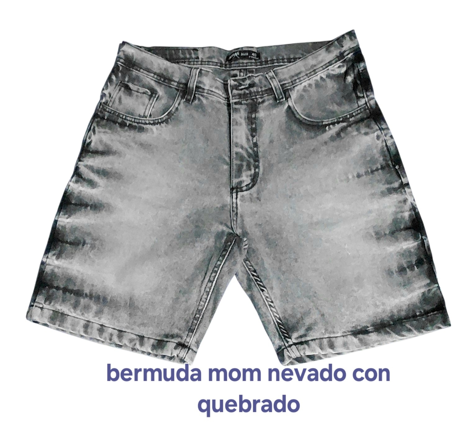 Bermuda Mom Gris Nevado Quebrado - Imagen 3