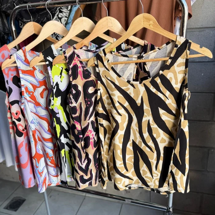 Musculosa  de Lino  Estampado
