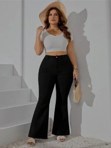 Jean Oxford Grande Mujer  Pantalones Anchos Moda Dama Acampanados Especiales  Promos